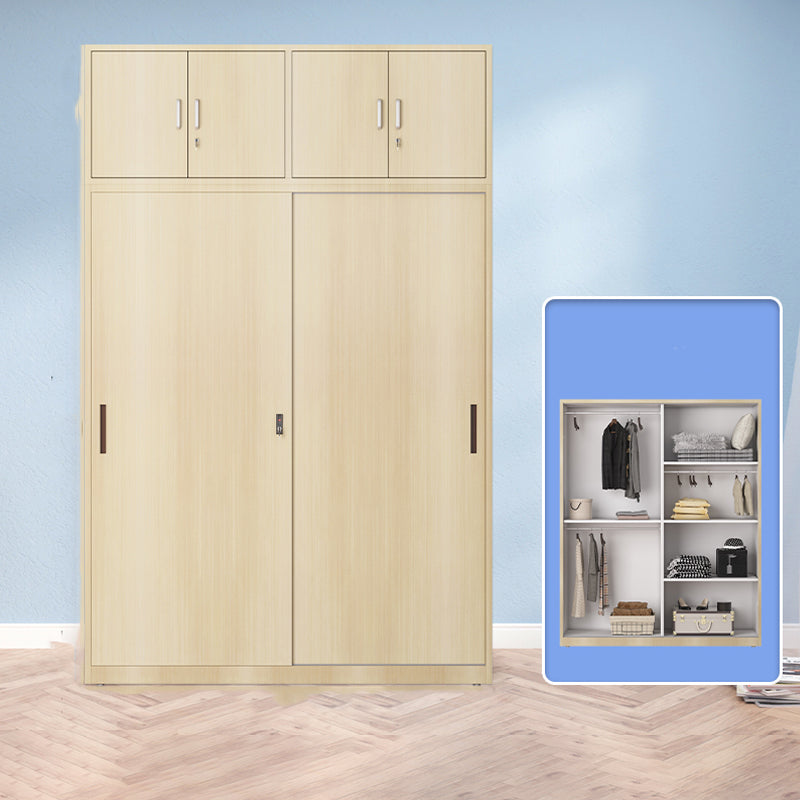 Modern Freestanding Wardrobe Armoire Metal Wardrobe with Shelves and Clothes Rail