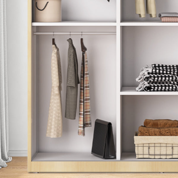 Modern Freestanding Wardrobe Armoire Metal Wardrobe with Shelves and Clothes Rail