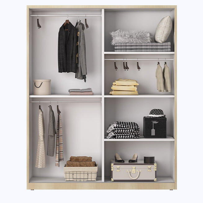 Modern Freestanding Wardrobe Armoire Metal Wardrobe with Shelves and Clothes Rail