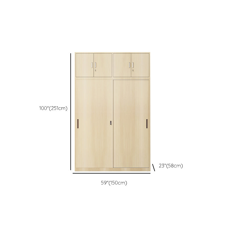 Modern Freestanding Wardrobe Armoire Metal Wardrobe with Shelves and Clothes Rail