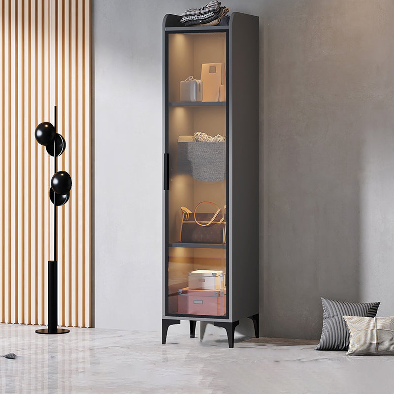 Contemporary Wood Frame Wardrobe Freestanding Wardrobe with Glass Doors