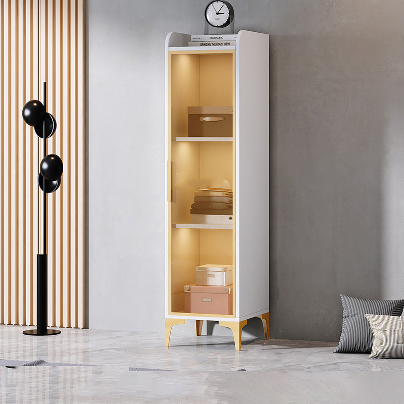 Contemporary Wood Frame Wardrobe Freestanding Wardrobe with Glass Doors