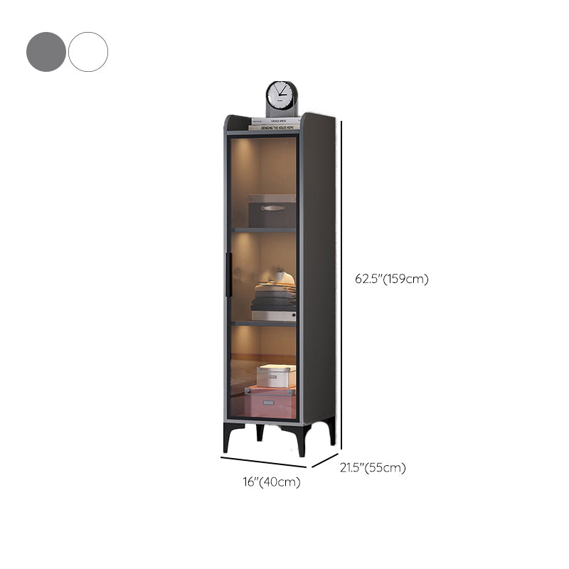 Contemporary Wood Frame Wardrobe Freestanding Wardrobe with Glass Doors