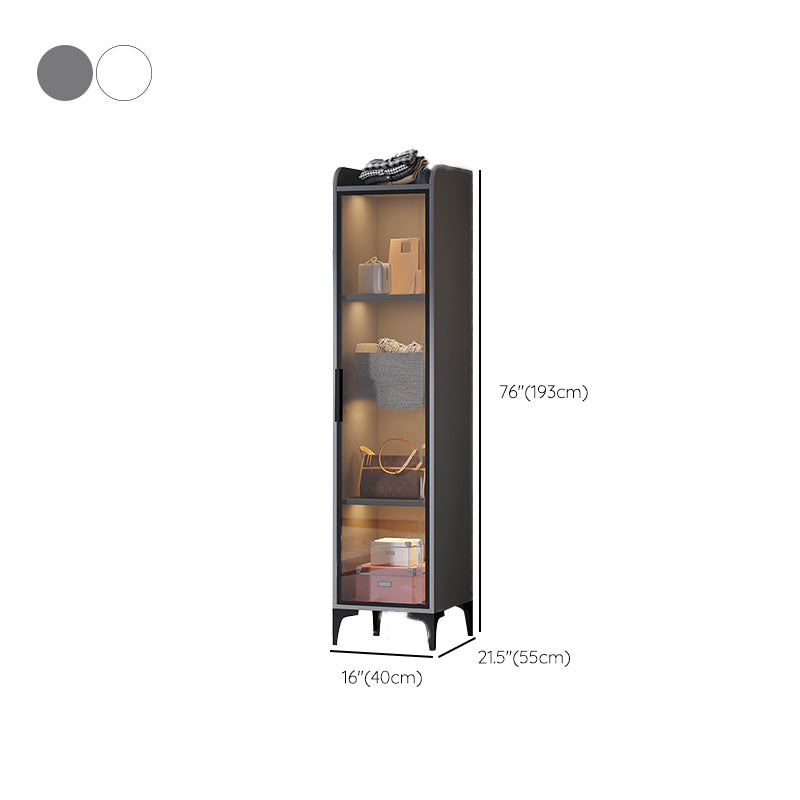 Contemporary Wood Frame Wardrobe Freestanding Wardrobe with Glass Doors