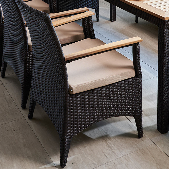 Boho 1/5/7/9 Pcs Patio Dining Table Set Wood Dining Table Set