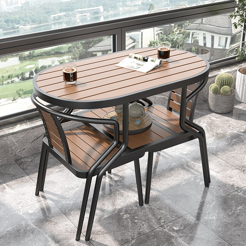 Boho Style 1/3 Pcs Patio Dining Table Set Wood Dining Table Set