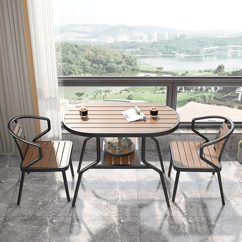 Boho Style 1/3 Pcs Patio Dining Table Set Wood Dining Table Set