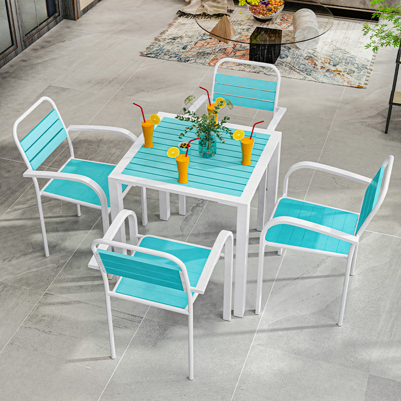 Industrial Wood Patio Dining Table 1/5/7 PCS Geometric Dining Set