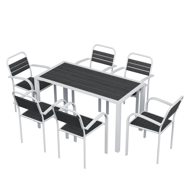 Industrial Wood Patio Dining Table 1/5/7 PCS Geometric Dining Set