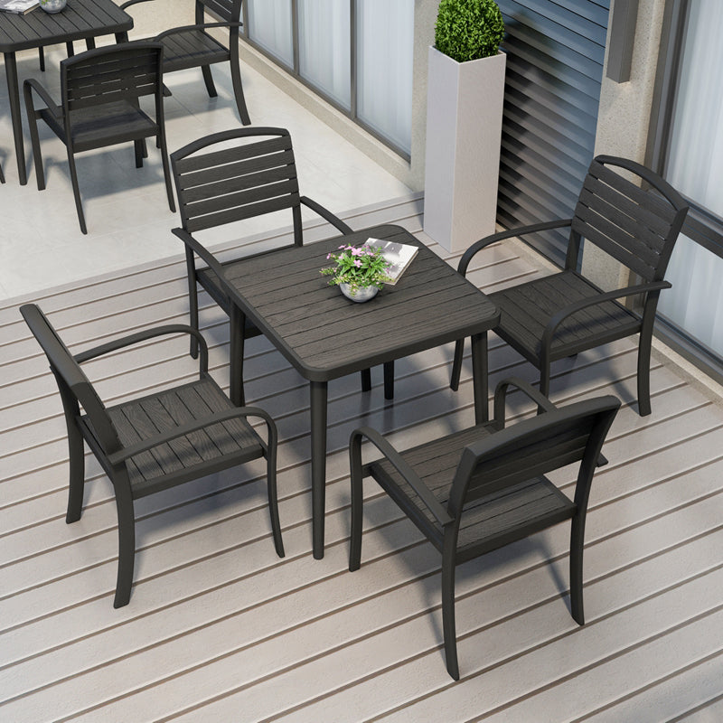 Industrial Wood Patio Dining Table 5/7 Pieces Geometric Dining Set