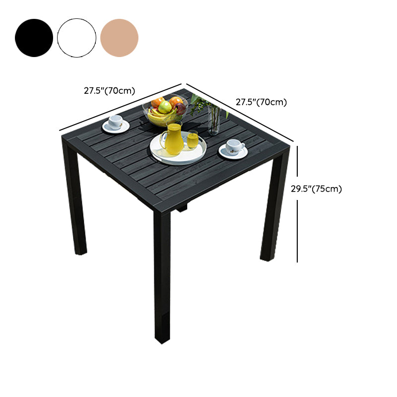 Industrial Geometric Patio Dining Table 1/5/7 PCS Plastic Wood Dining Set