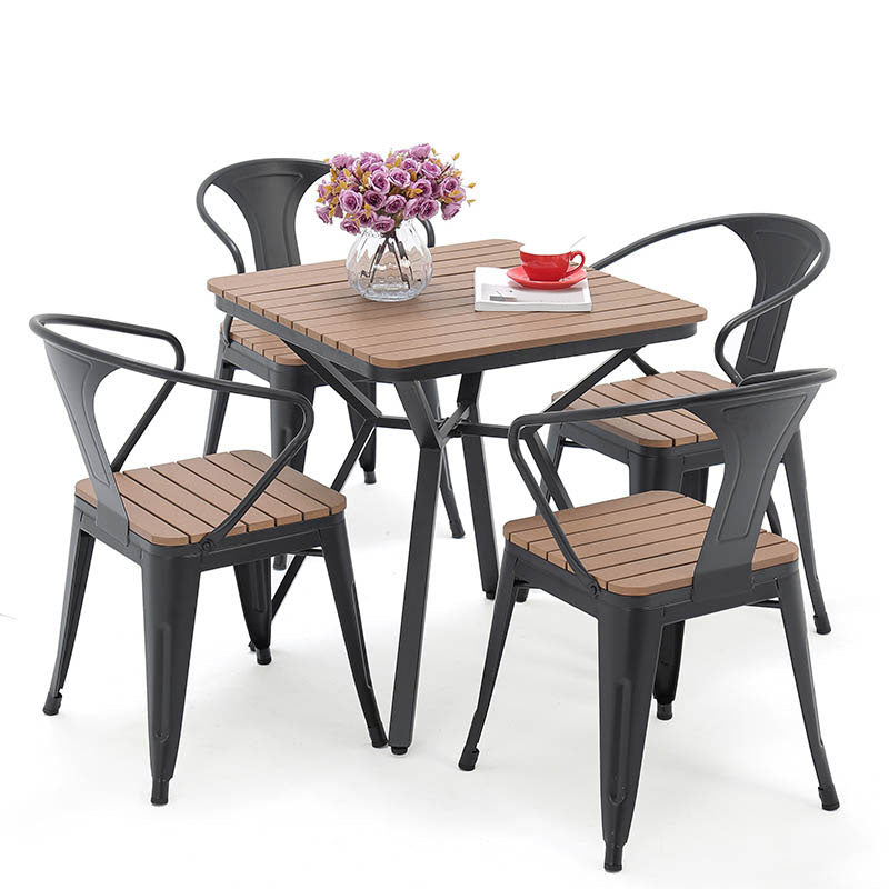 Industrial Wood Patio Dining Table 3/5/7 Pieces Geometric Dining Set
