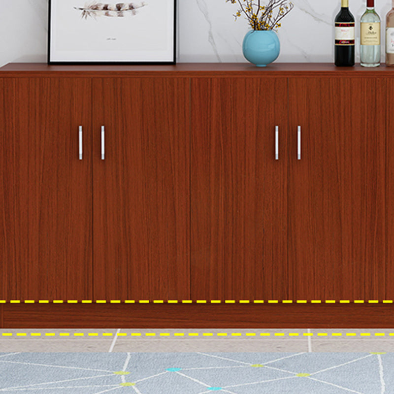 Contemporary Style Sideboard Brown Engineered Wood Server with Adjusta