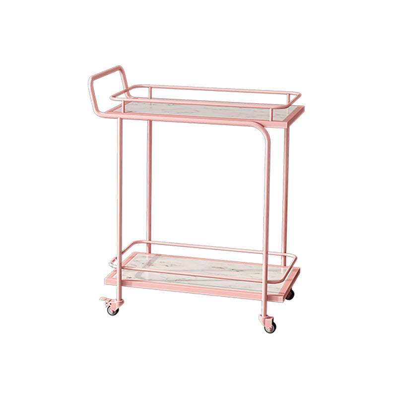 Modern Style Open Storage Kitchen Trolley Rectangular Dining Room Prep Table