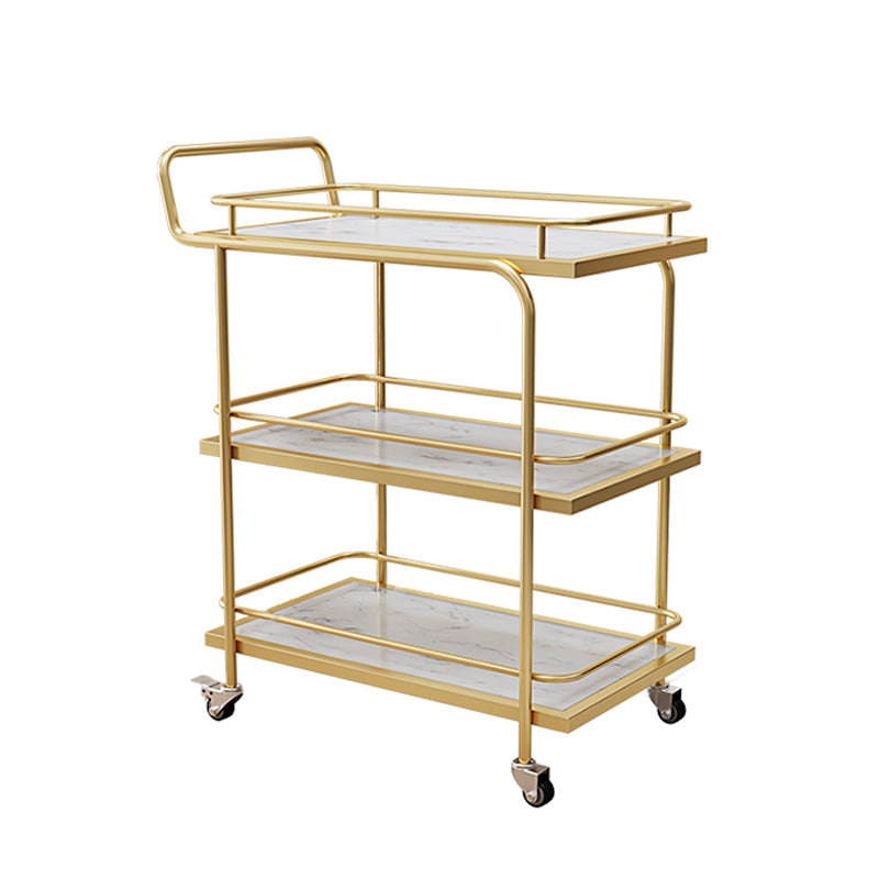 Modern Style Open Storage Kitchen Trolley Rectangular Dining Room Prep Table