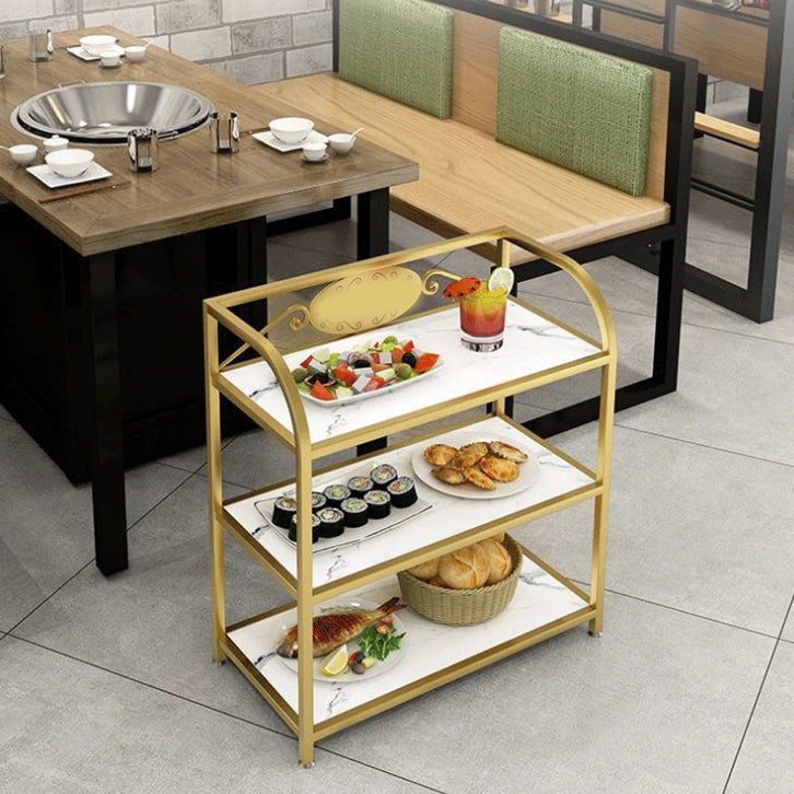 Modern Open Storage Prep Table Rectangle Dining Room Kitchen Trolley