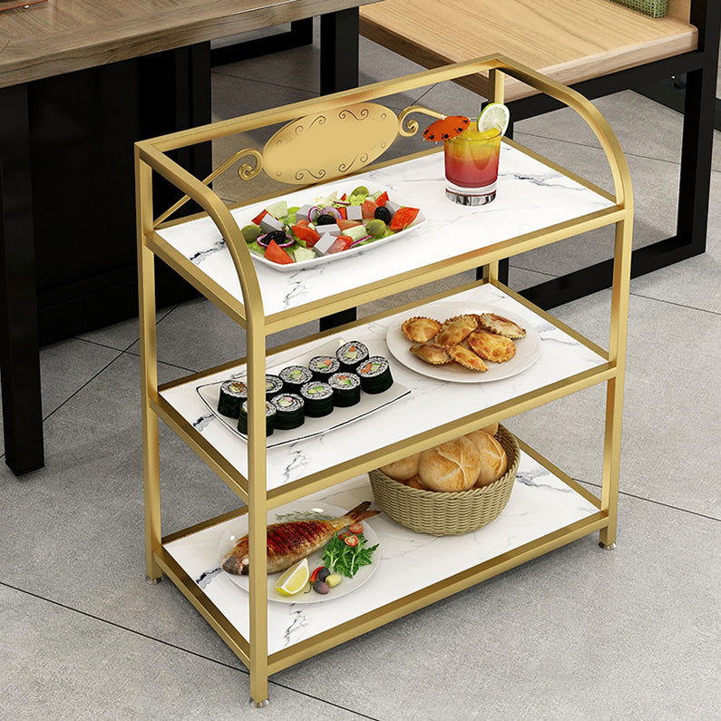 Modern Open Storage Prep Table Rectangle Dining Room Kitchen Trolley