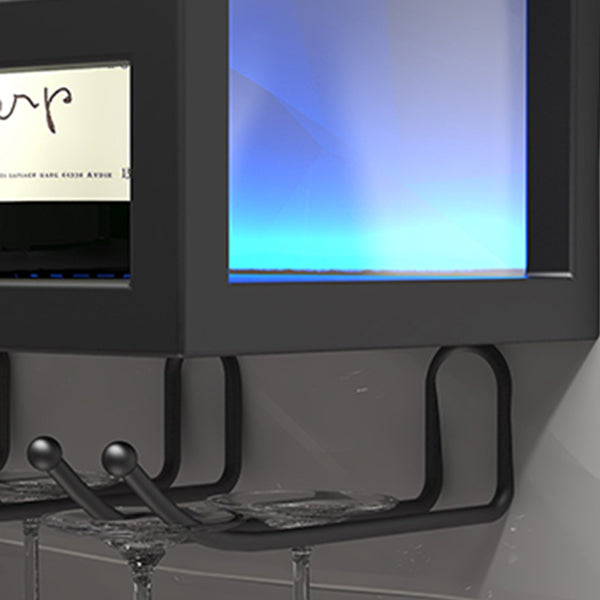 Modern Iron Wine Bottle & Glass Rack Wall Mounted Wine Rack Round