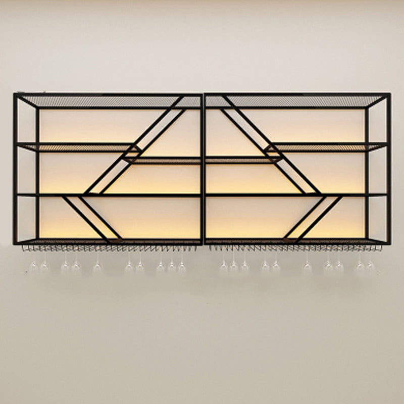 Modern Simple Wine Rack Iron Shelf Wall Mounted Wine Rack for Bar