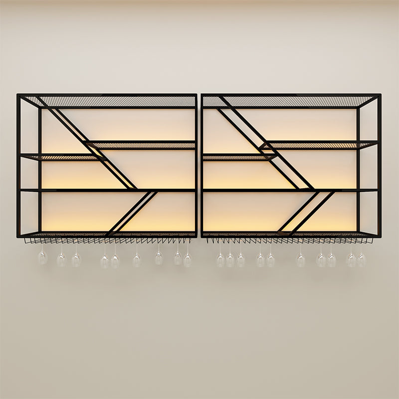 Modern Simple Wine Rack Iron Shelf Wall Mounted Wine Rack for Bar