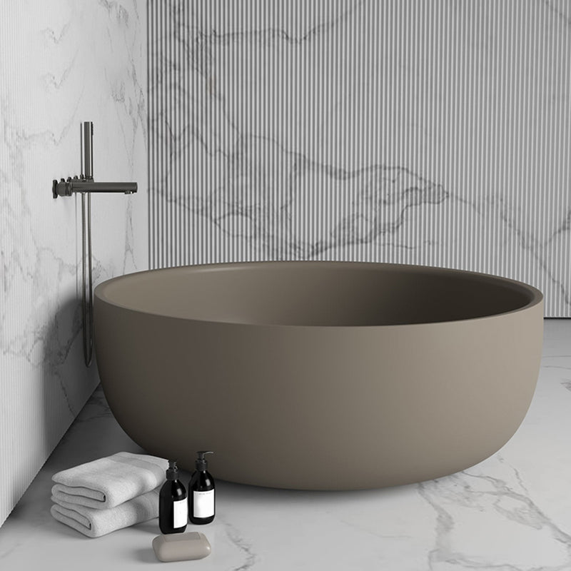 Antique Finish Soaking Bathtub Stand Alone Modern Round Bath Tub