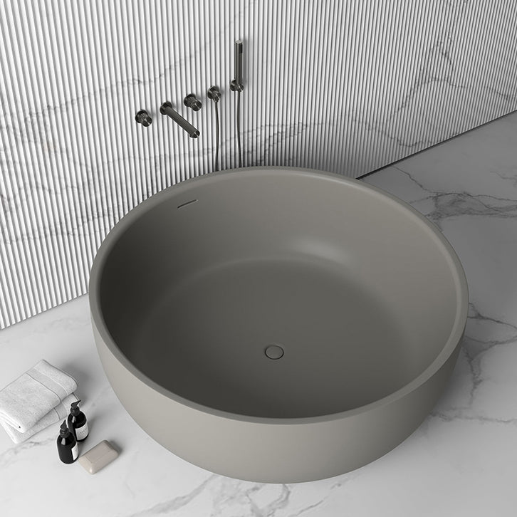 Antique Finish Soaking Bathtub Stand Alone Modern Round Bath Tub