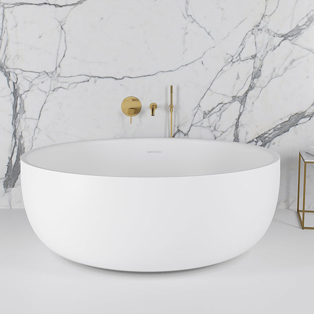 Antique Finish Soaking Bathtub Stand Alone Modern Round Bath Tub