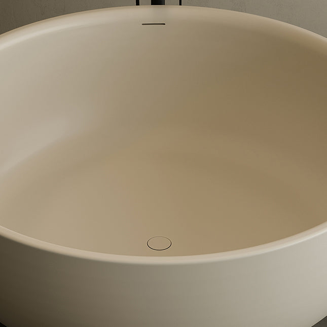 Antique Finish Soaking Bathtub Round Stand Alone Modern Bath Tub