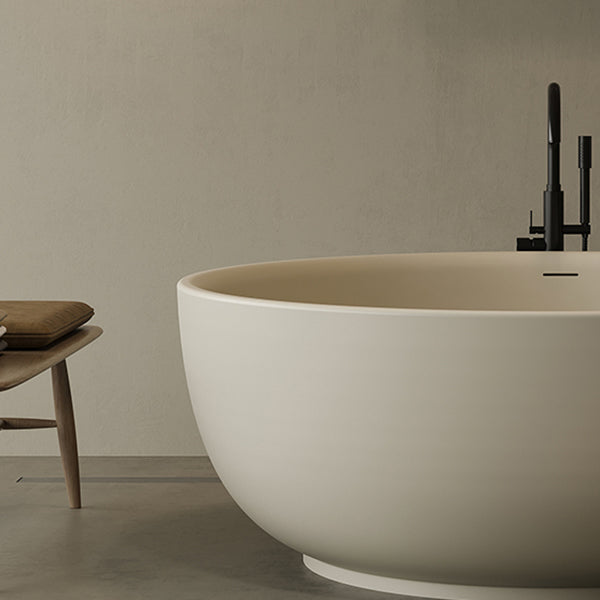 Antique Finish Soaking Bathtub Round Stand Alone Modern Bath Tub
