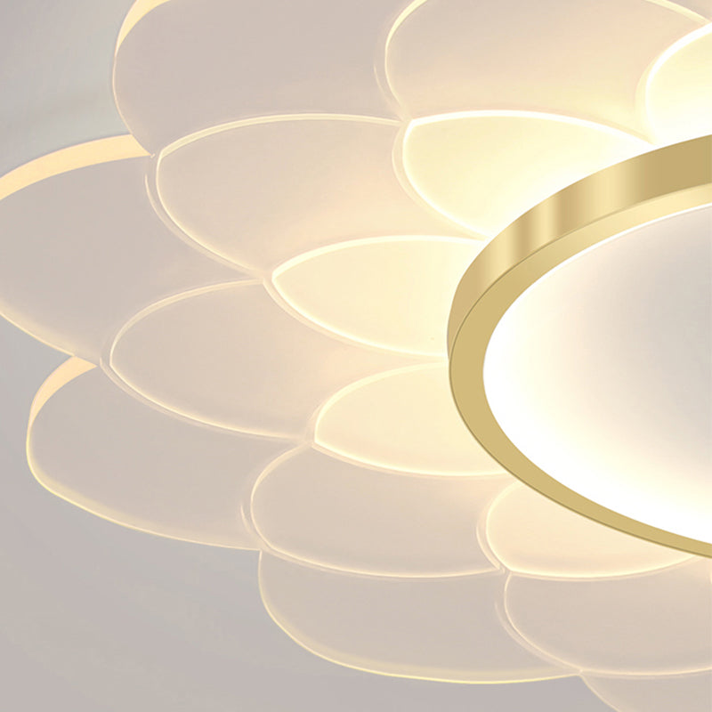 Nordic Style Ceiling Light Flower Flush Mount with Acrylic for Bedroom