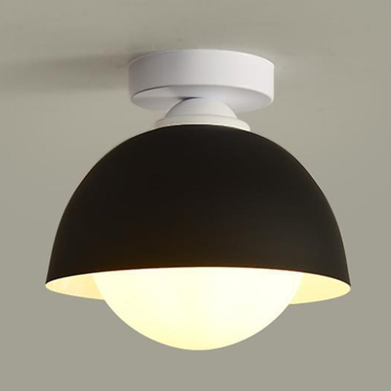 Modern Style Ceiling Light 1-Light Ceiling Mount Light with Glass Shade for Bedroom