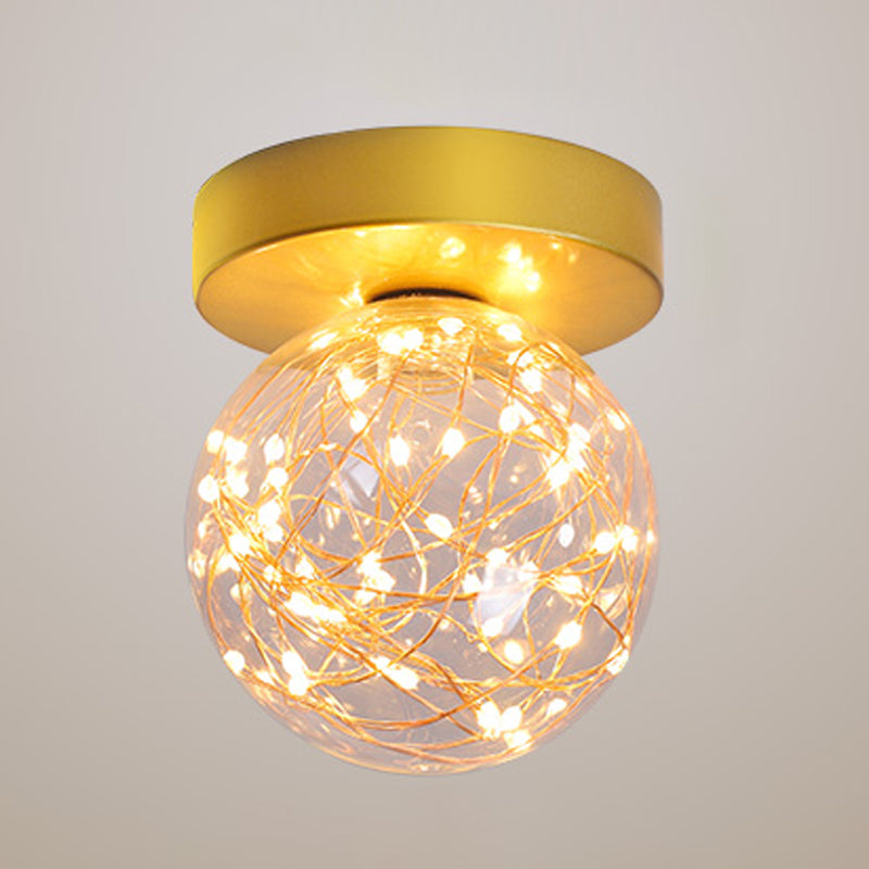 Modernism Flush Mount Ceiling Light Glass Flush Light for Corridor