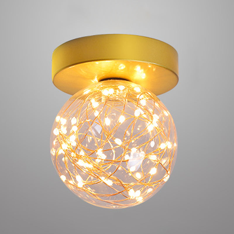 Modernism Flush Mount Ceiling Light Glass Flush Light for Corridor