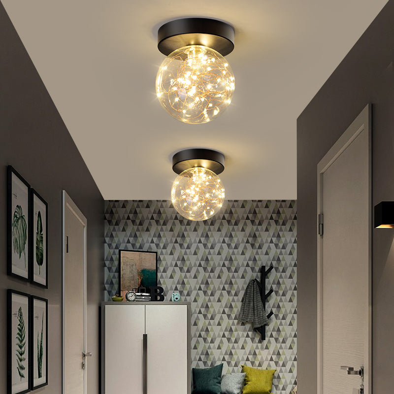 Modernism Flush Mount Ceiling Light Glass Flush Light for Corridor