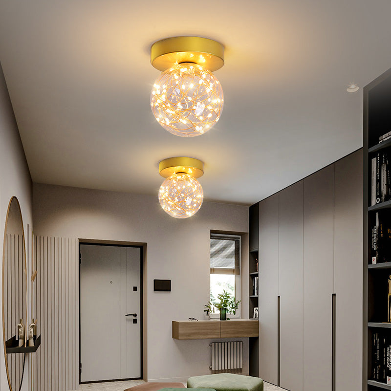 Modernism Flush Mount Ceiling Light Glass Flush Light for Corridor