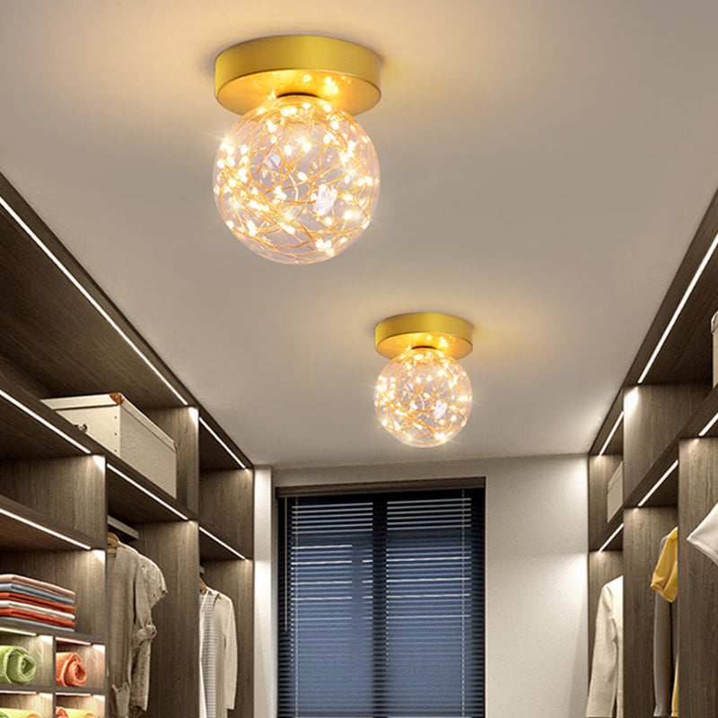 Modernism Flush Mount Ceiling Light Glass Flush Light for Corridor