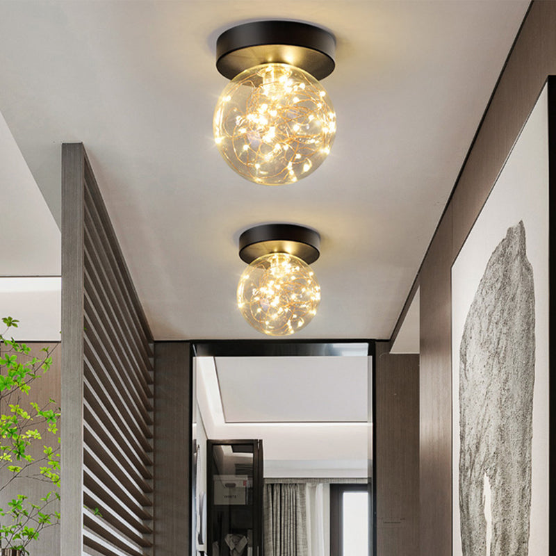 Modernism Flush Mount Ceiling Light Glass Flush Light for Corridor
