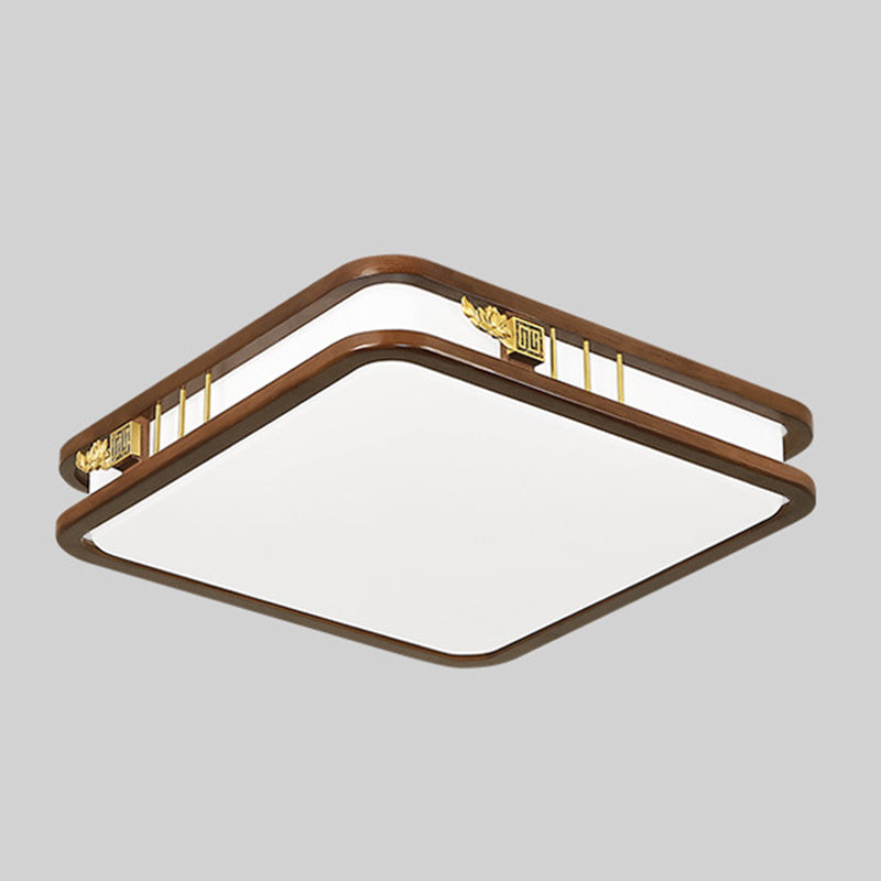 Geometric Flush Mount Fixture Modern Wood Flush Light for Living Room