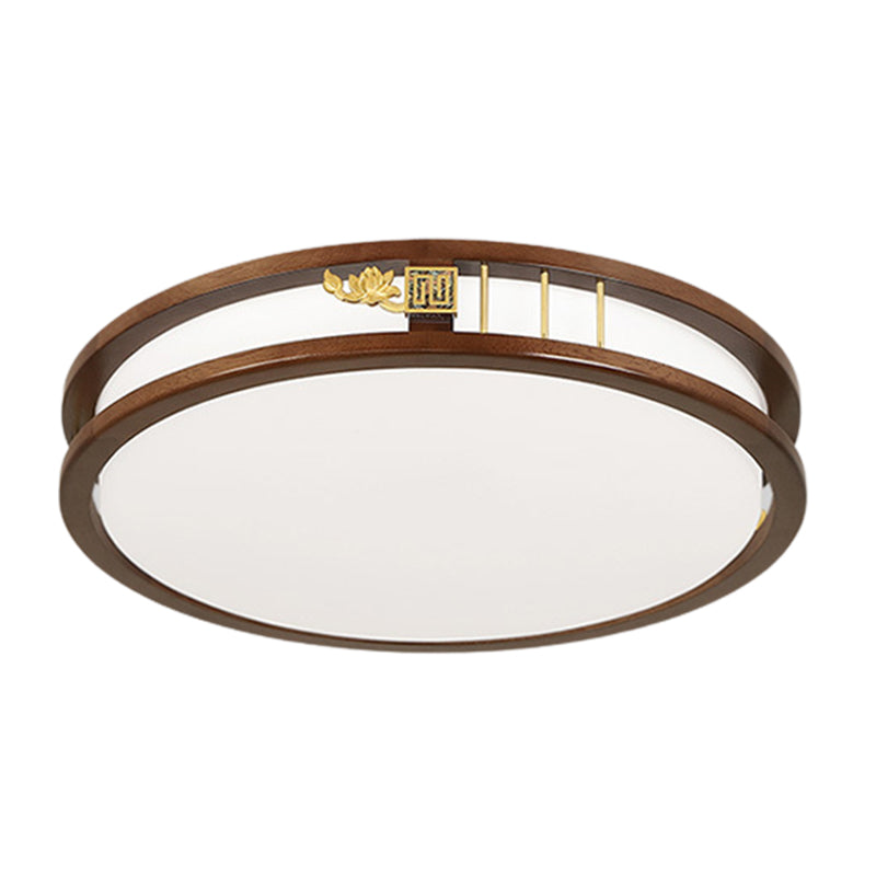 Geometric Flush Mount Fixture Modern Wood Flush Light for Living Room