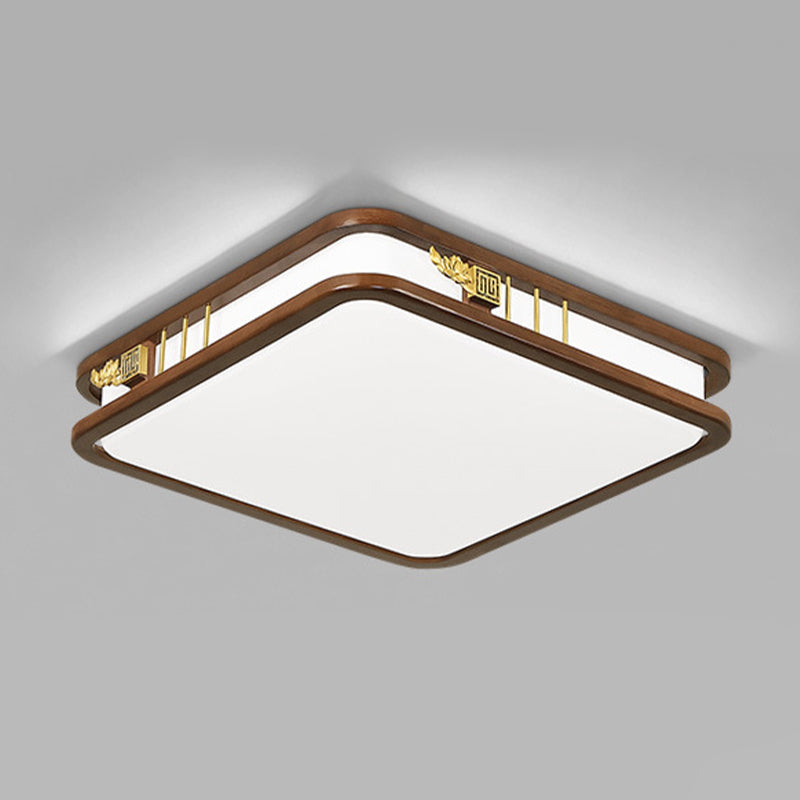 Geometric Flush Mount Fixture Modern Wood Flush Light for Living Room