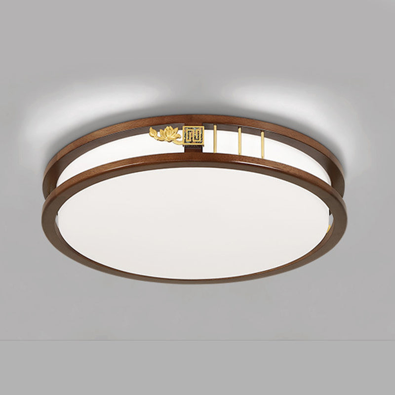 Geometric Flush Mount Fixture Modern Wood Flush Light for Living Room