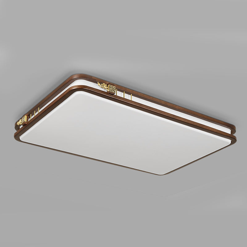 Geometric Flush Mount Fixture Modern Wood Flush Light for Living Room