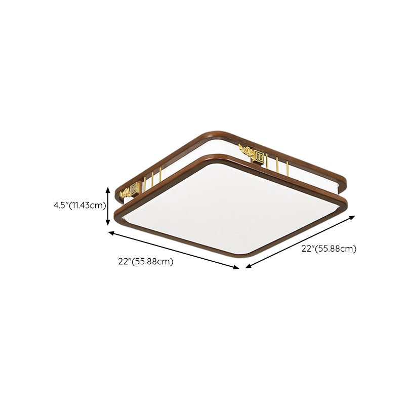 Geometric Flush Mount Fixture Modern Wood Flush Light for Living Room