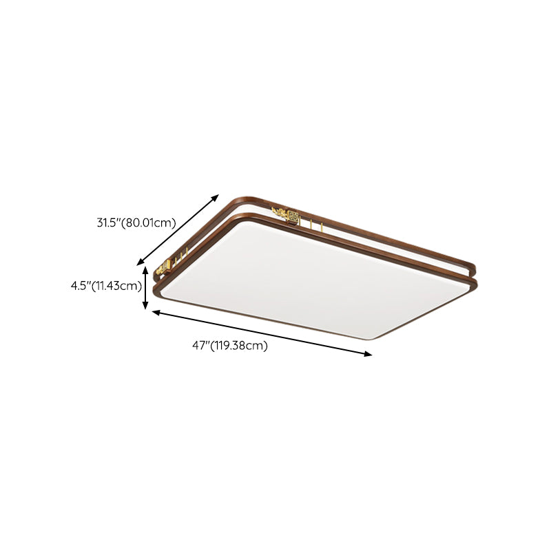 Geometric Flush Mount Fixture Modern Wood Flush Light for Living Room