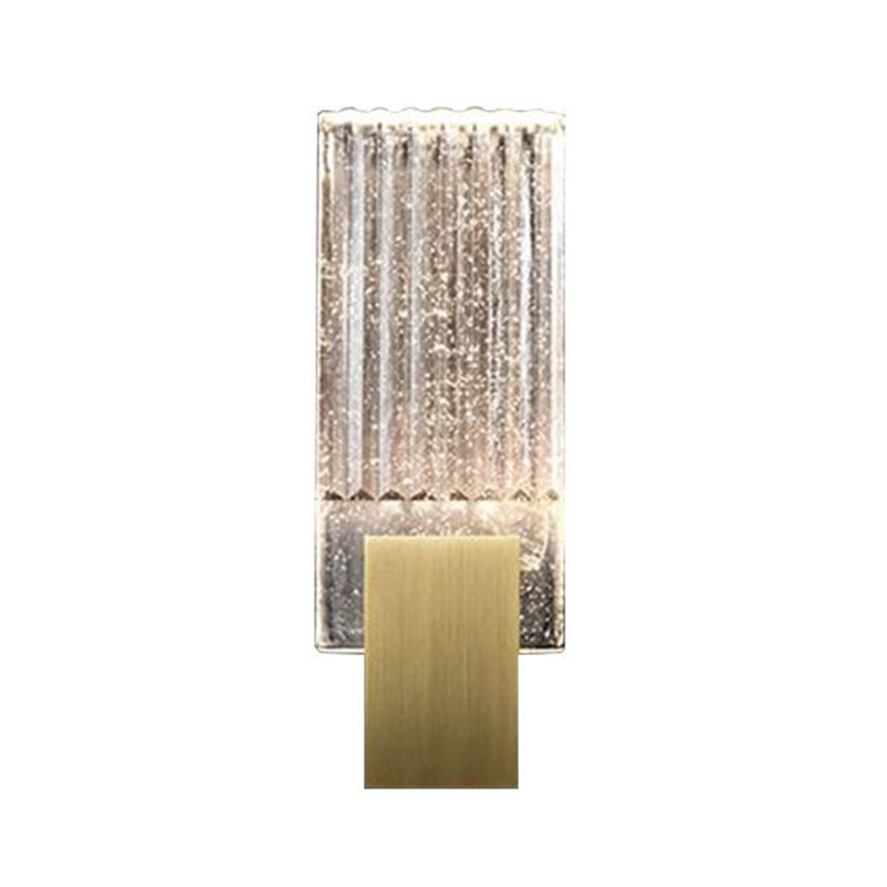 Iron and Crystal Wall Lighting Fixture in Gold LED Post Modern Wall Sconce