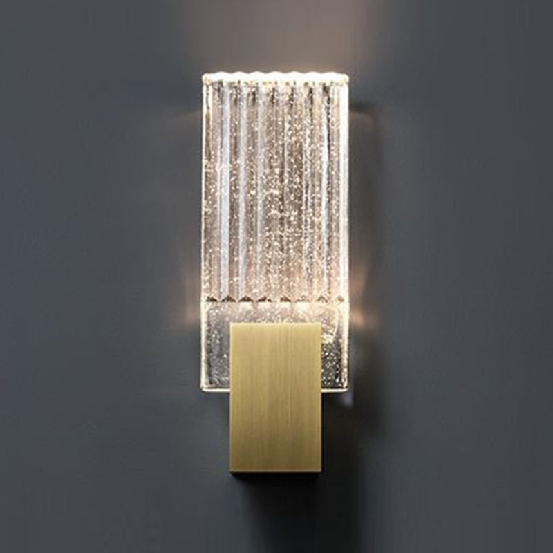 Iron and Crystal Wall Lighting Fixture in Gold LED Post Modern Wall Sconce