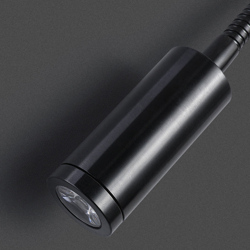 Adjustable LED Wall Fixture in Dark Black Aluminum Wall Reading Lighting