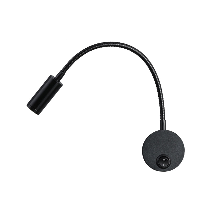 Adjustable LED Wall Fixture in Dark Black Aluminum Wall Reading Lighting