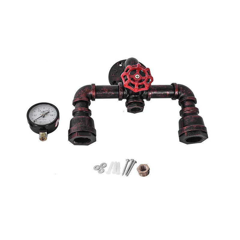 Rust Industrial Metal Wall Sconce Pipe Shape Wall Light for Living Room