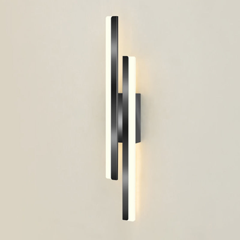 Modernism Golden/Black 2-Light Wall Mounted Sconce Linear LED Wall Light